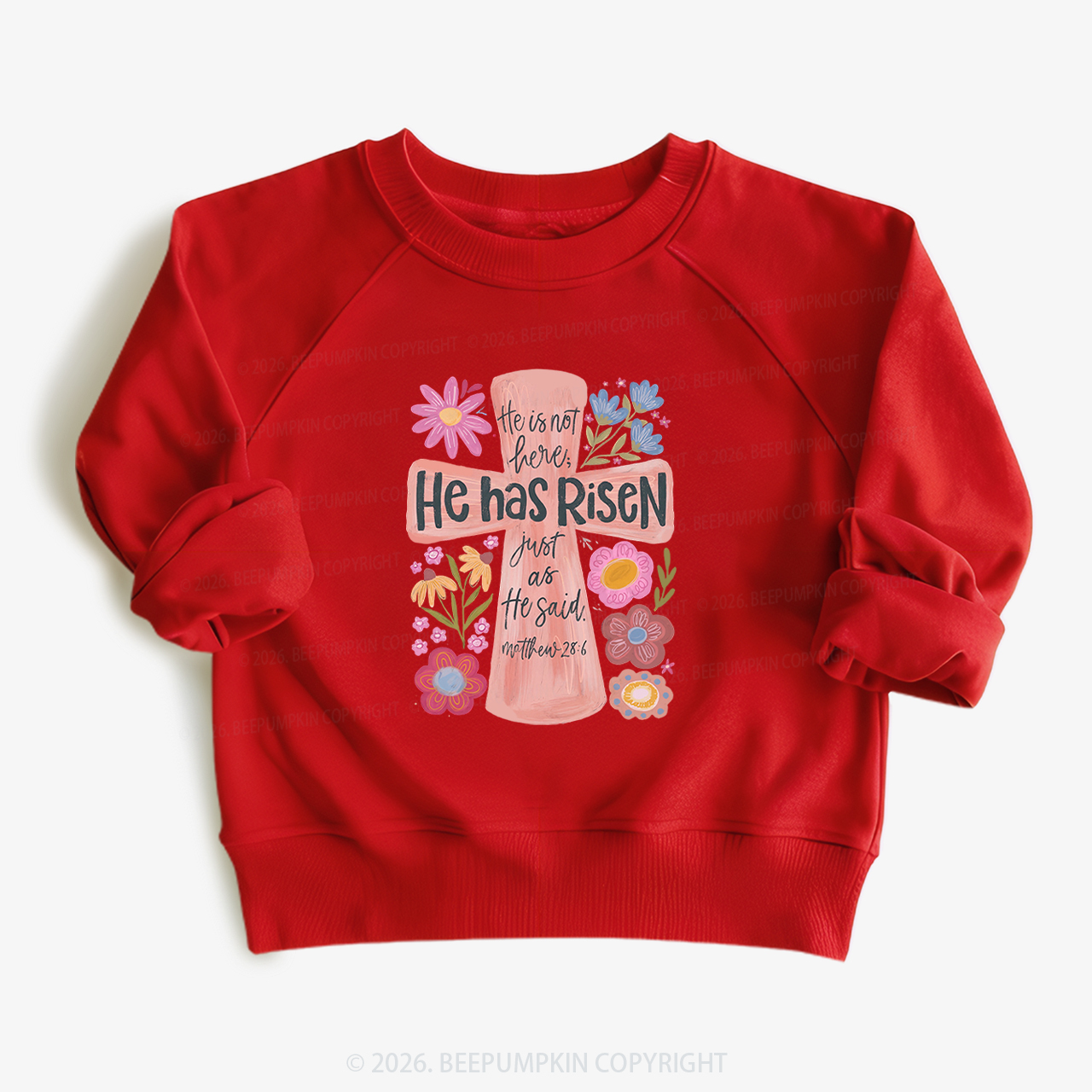 He Has Risen Christian Resurrection day Kid's Sweatshirt