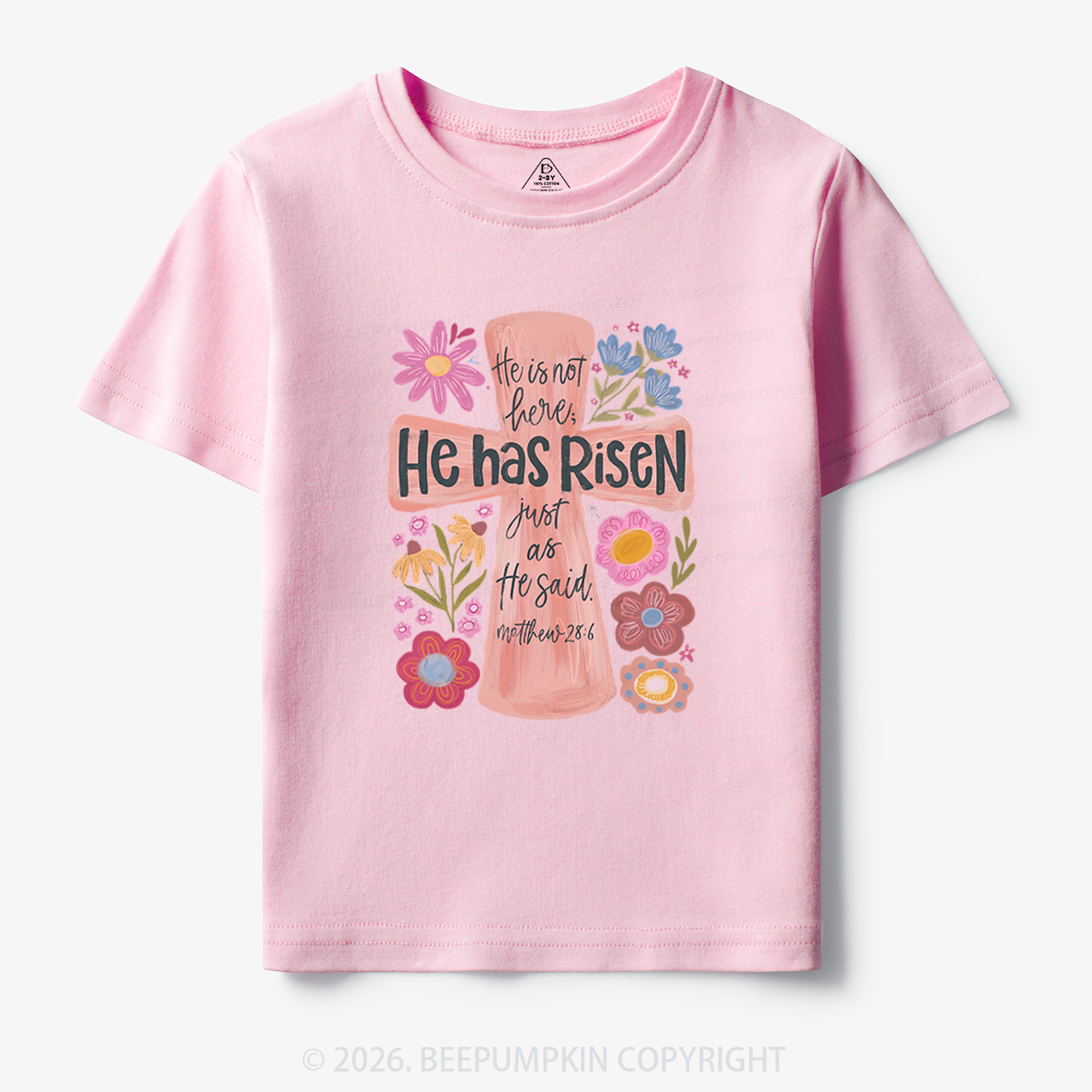 He Has Risen Christian Resurrection day Toddler&Kid's Tees