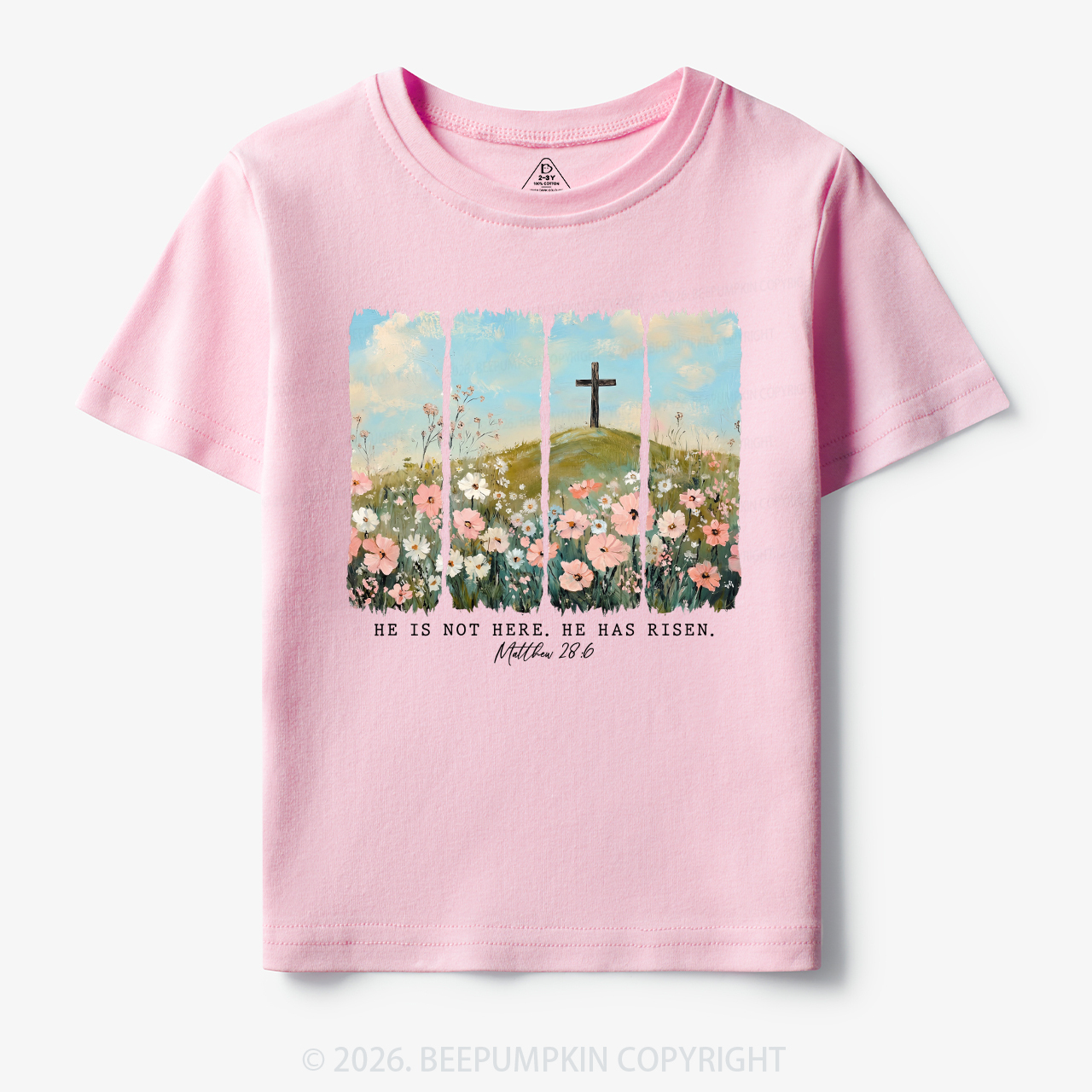 He is Risen Wildflower Spring Easter Toddler&Kid's Tees