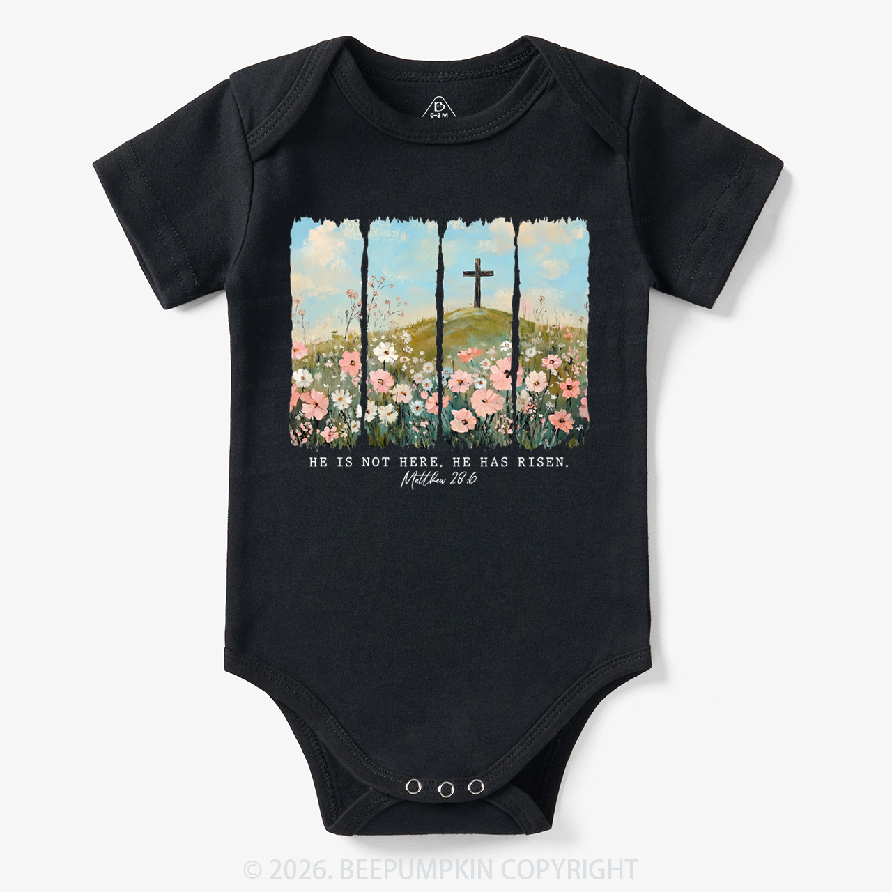 He is Risen Wildflower Spring Easter Bodysuit