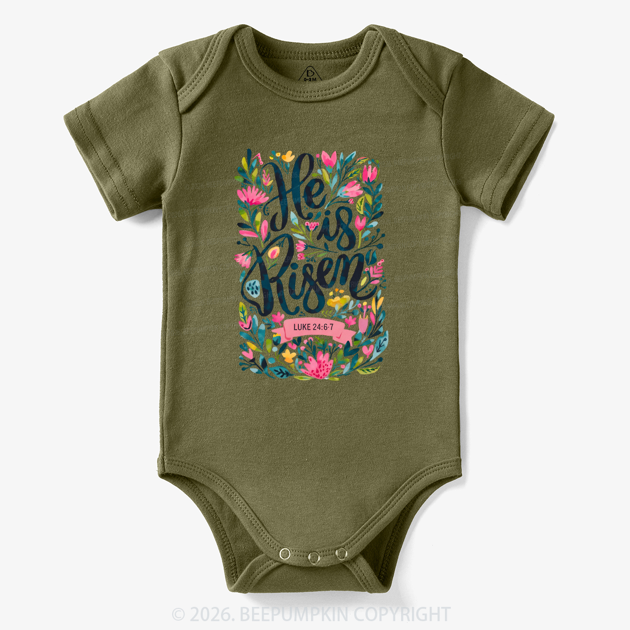 Christian Easter Floral Resurrection Bodysuit