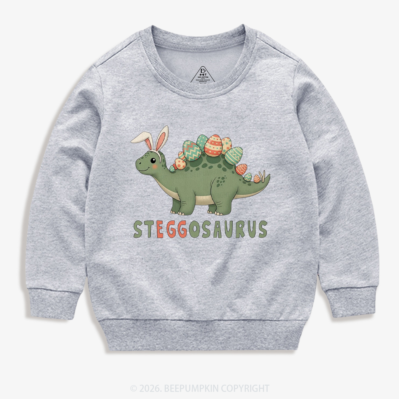 Steggosaurus Easter Dinosaur Kid's Sweatshirt