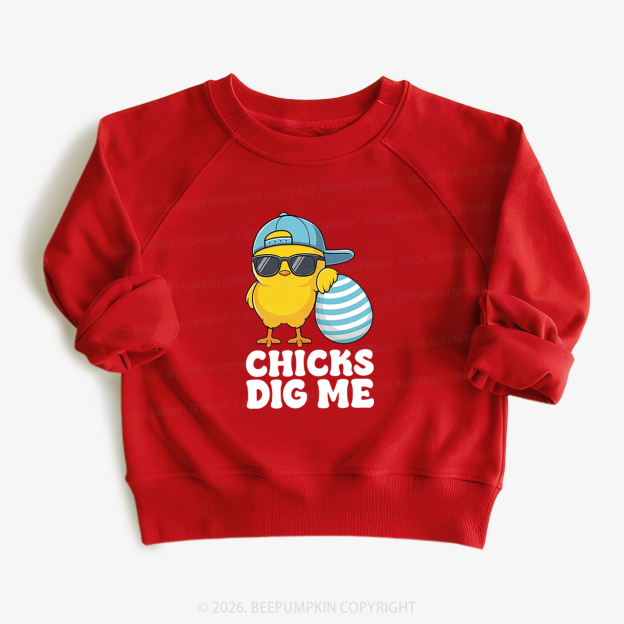 Chicks Dig Me Easter Kid's Sweatshirt