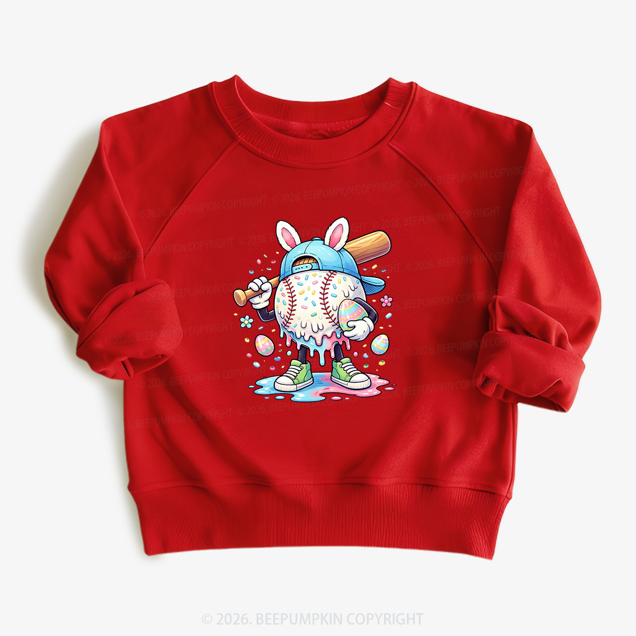 Easter Baseball Drip Kid's Sweatshirt