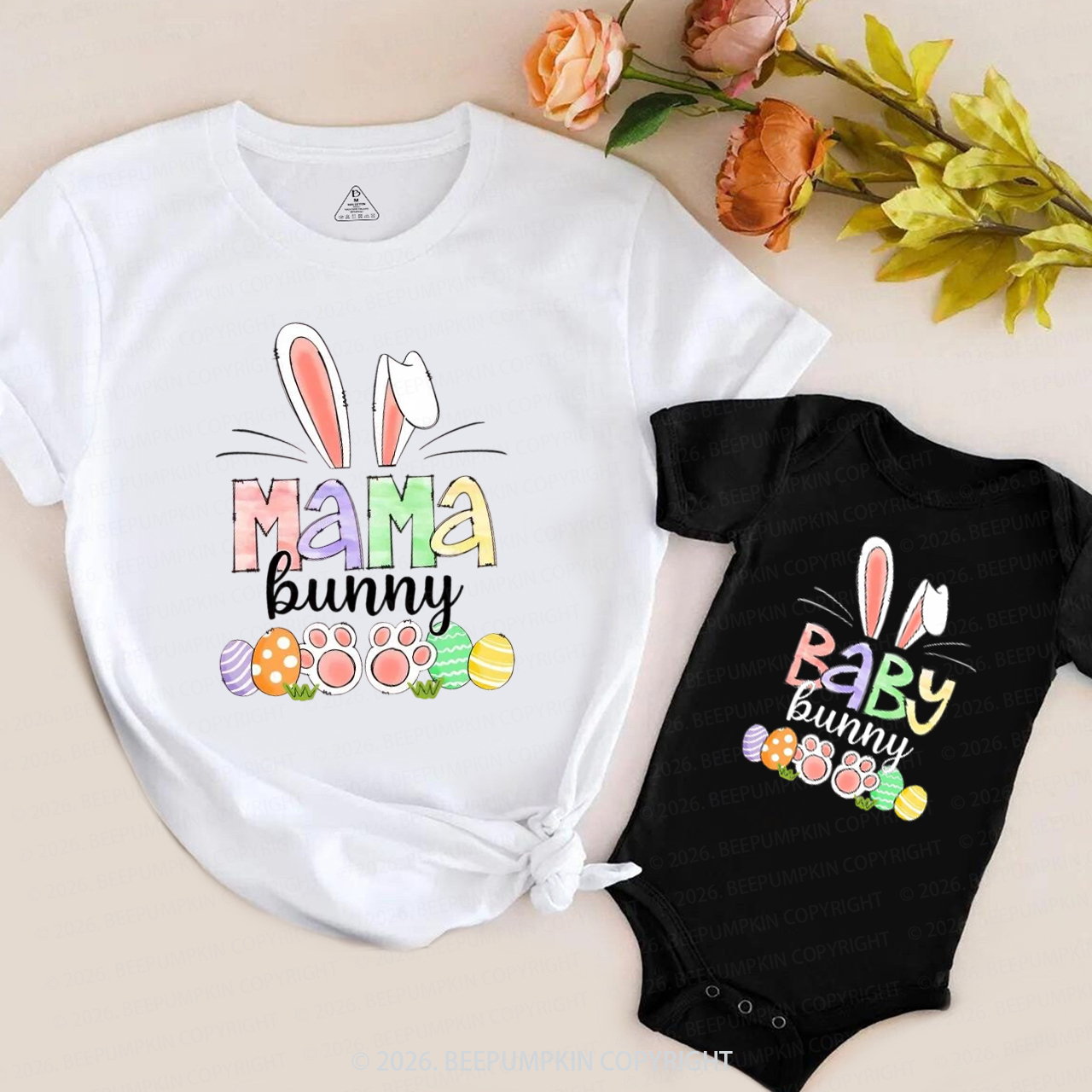 Personalized Easter Bunny Egg Family Matching T-Shirts