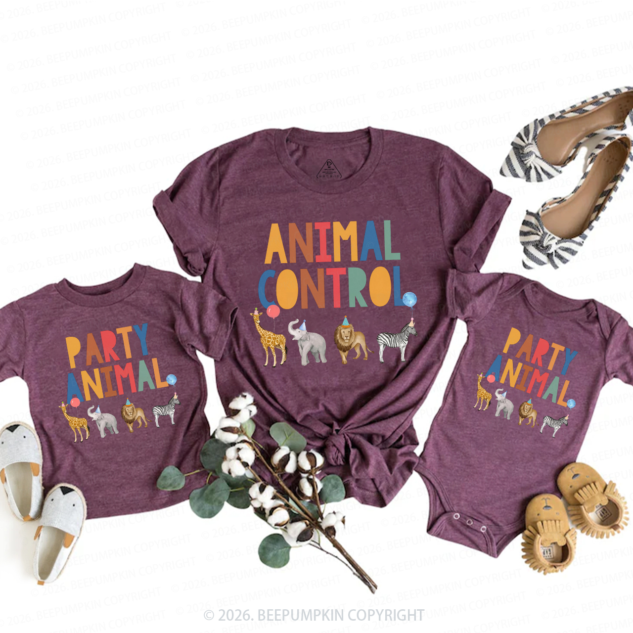 Personalized Party Animal Birthday Family Matching T-Shirts