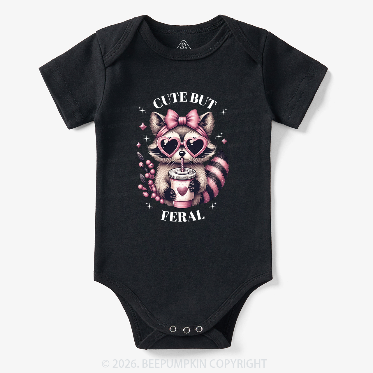 Cute But Feral Funny Raccoon Bodysuit