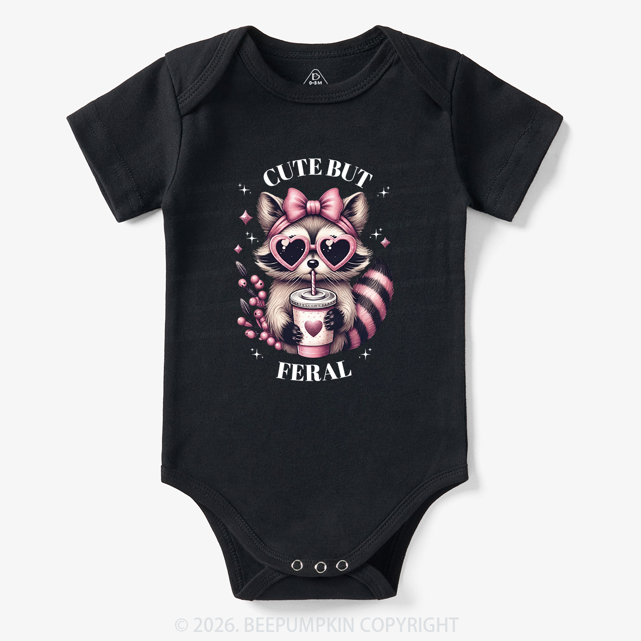 Cute But Feral Funny Raccoon Bodysuit