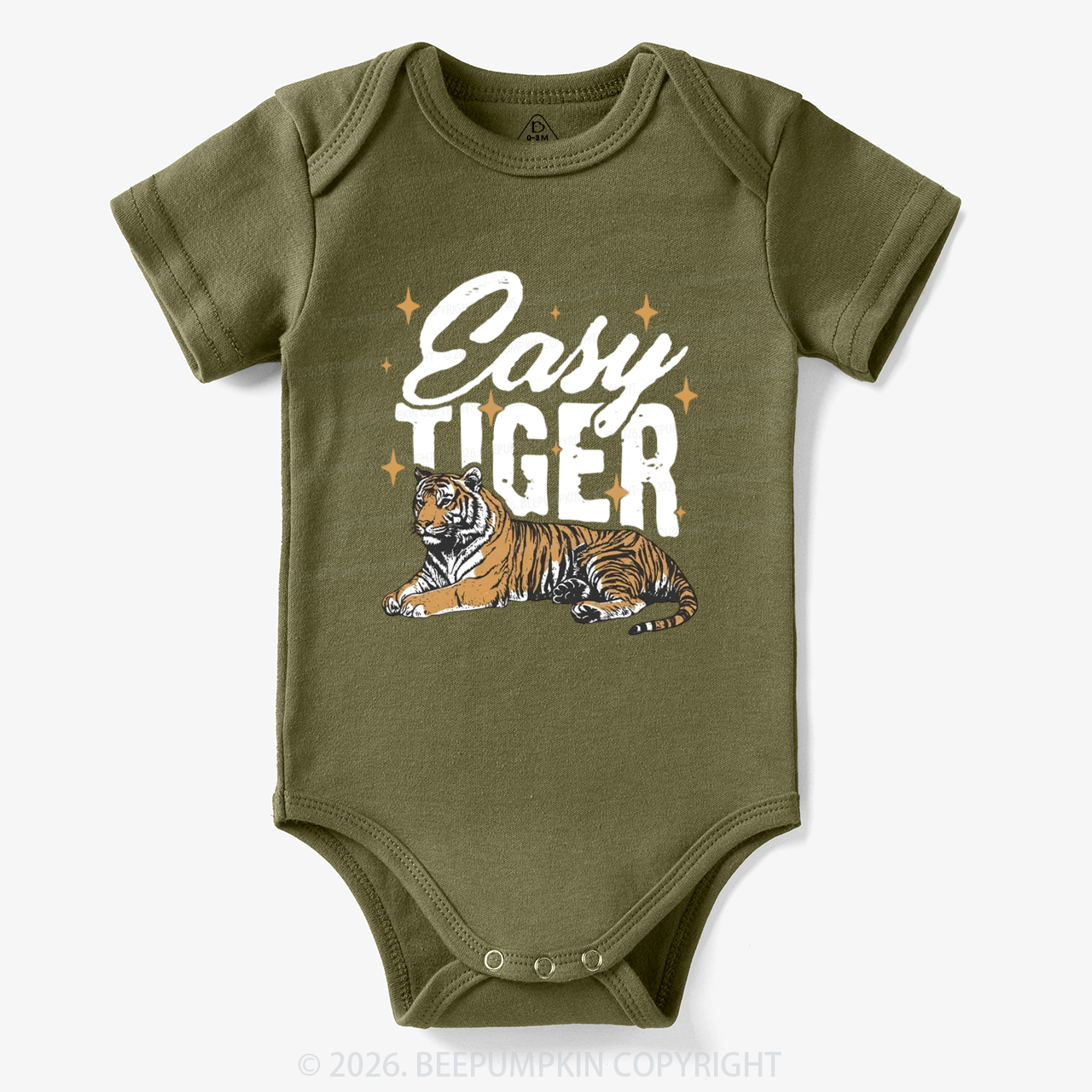 Retro Easy Tiger Funny Animal Bodysuit