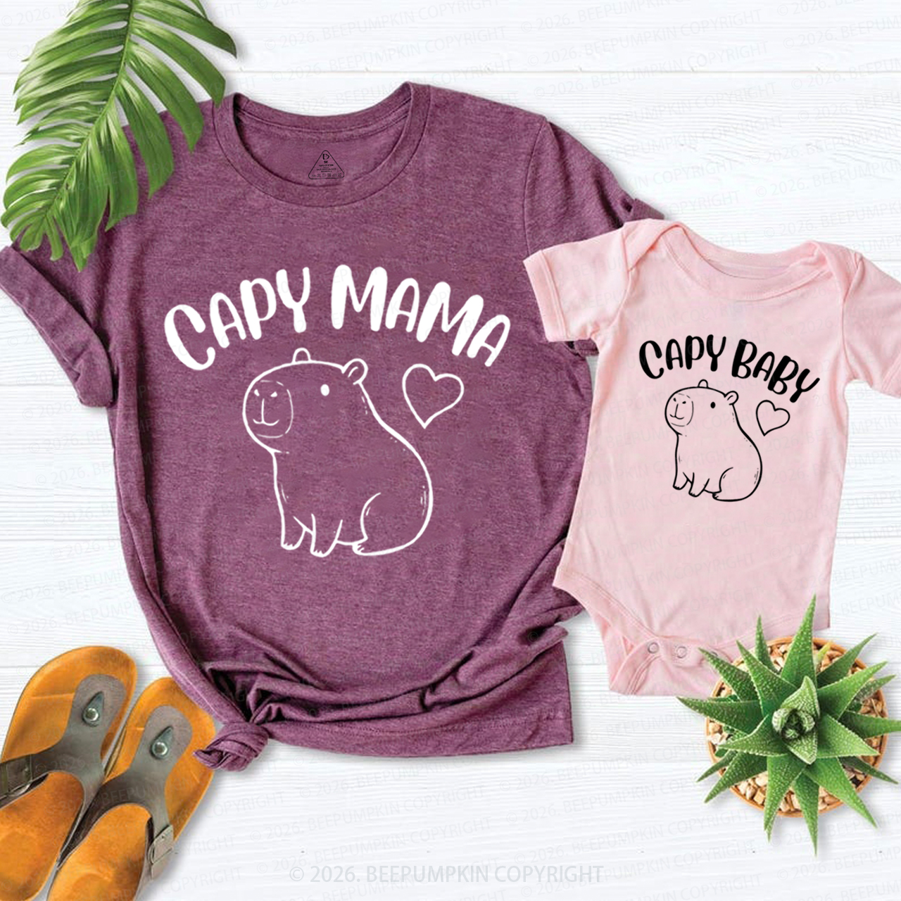 Capybara Mommy and Me Mom&Me Matching T-Shirts