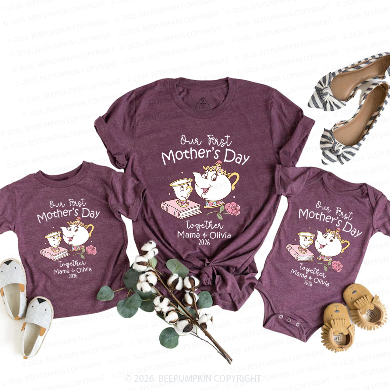 Personalized 1st Mother's Day Mom&Me Matching T-Shirts