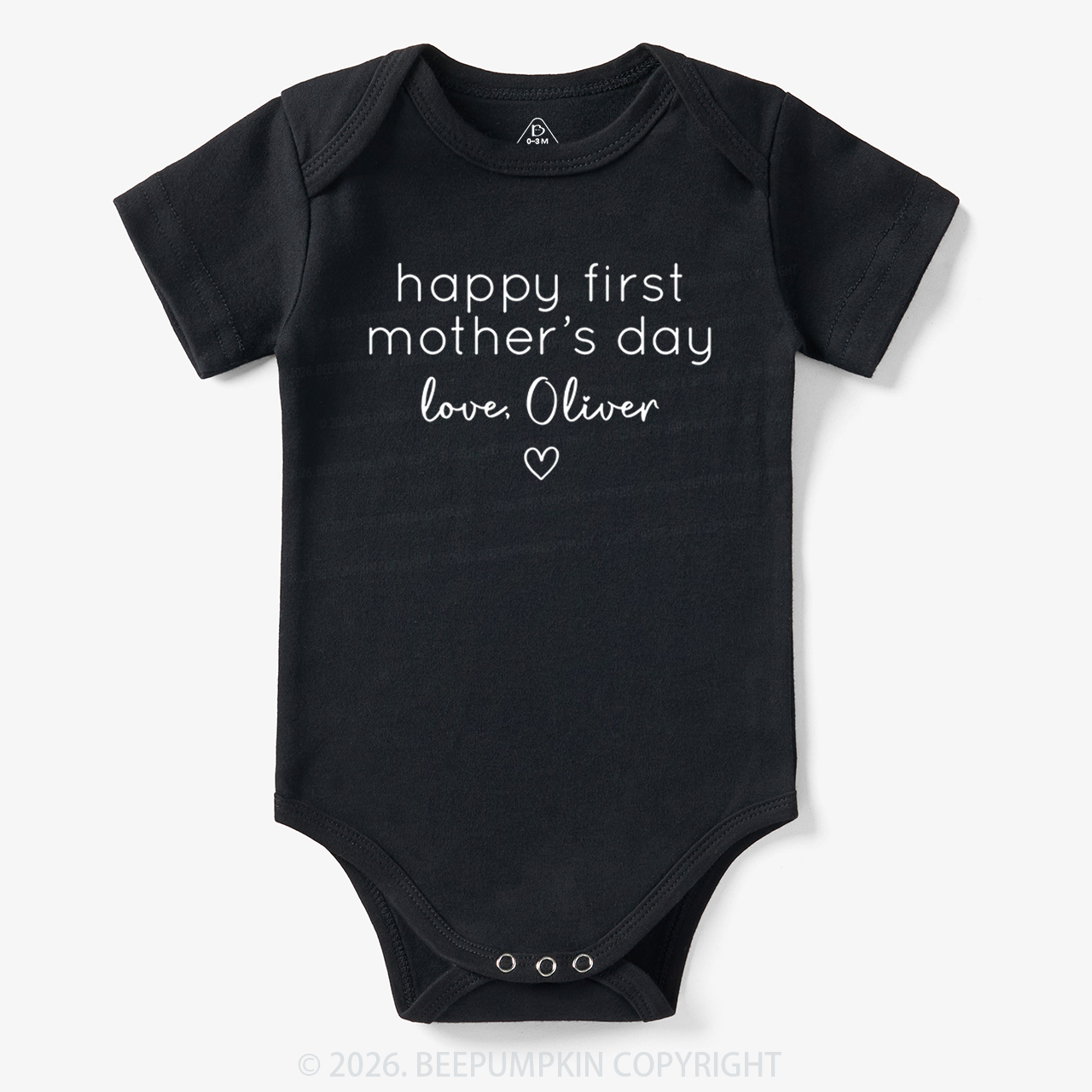 Personalised Retro Happy First Mother's Day Bodysuit