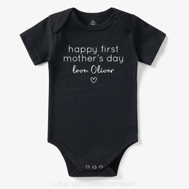 Personalised Retro Happy First Mother's Day Bodysuit