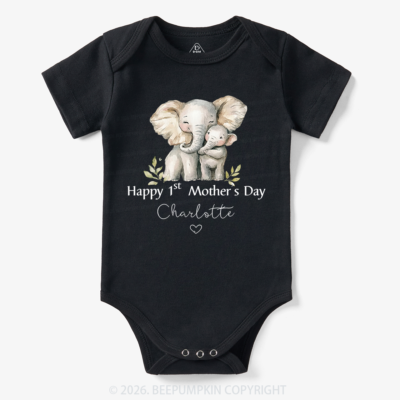 Personalized Happy Cute 1st Mother's Day Bodysuit