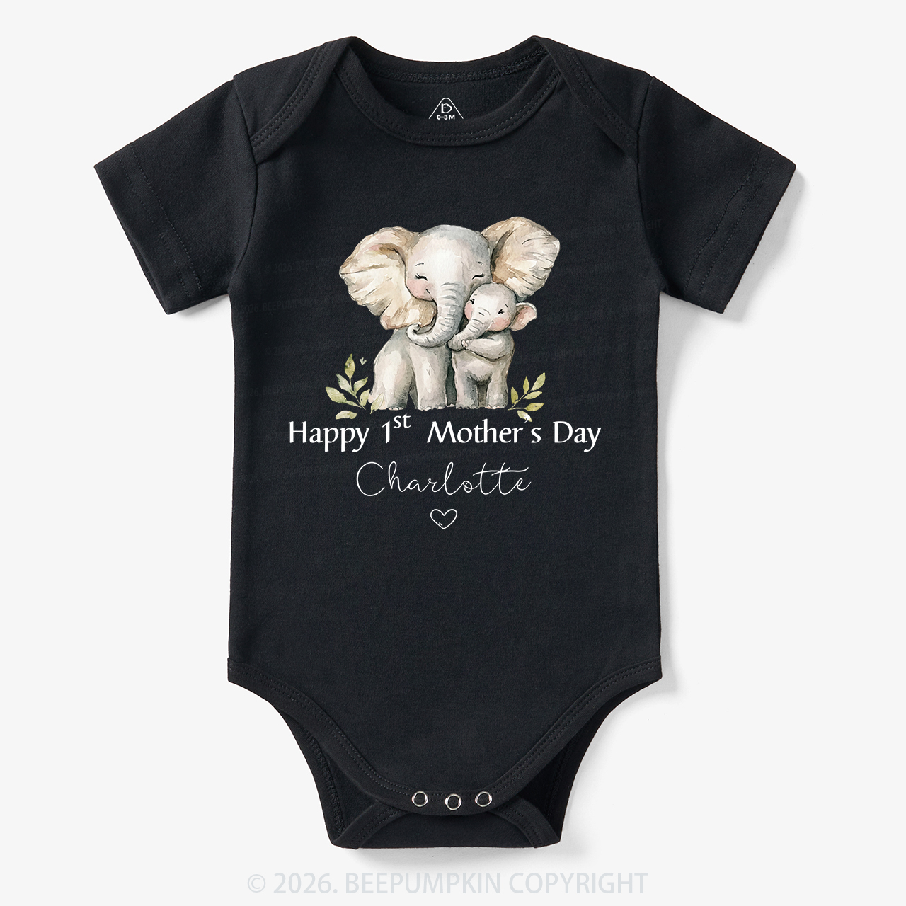 Personalized Happy Cute 1st Mother's Day Bodysuit