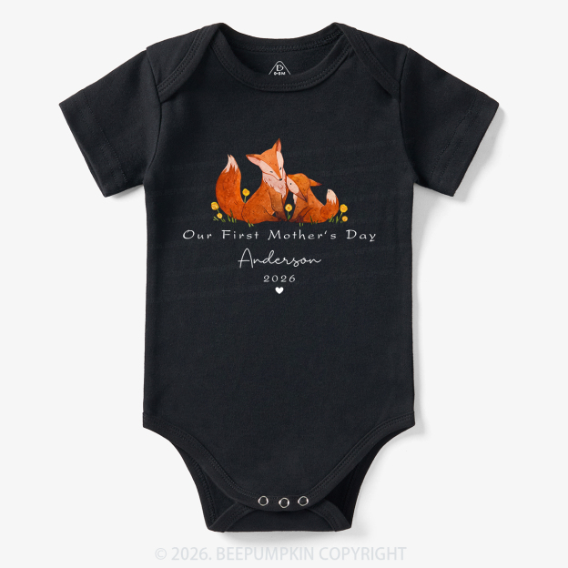 Personalized First Mother's Day Fox Bodysuit