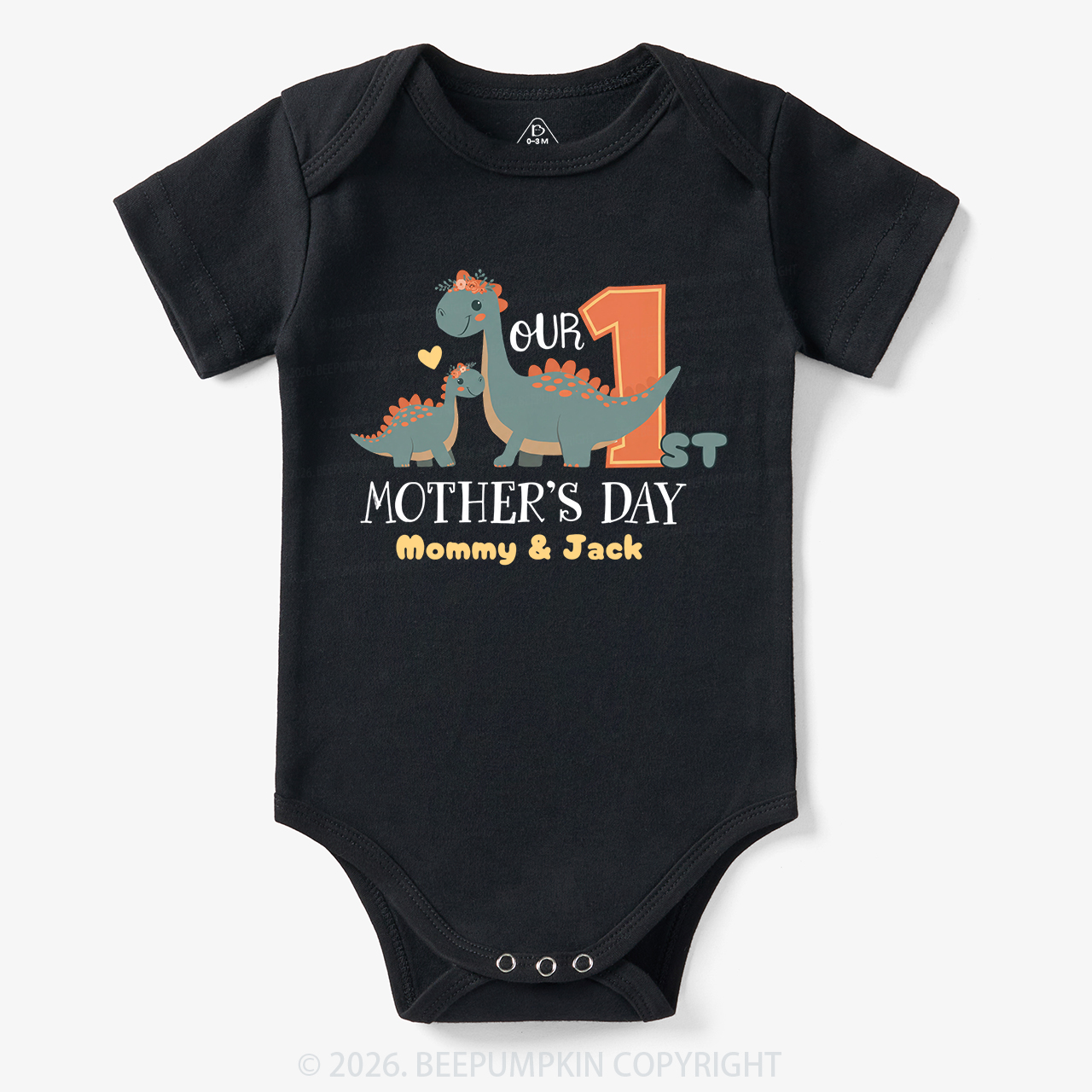 Personalized Funny Dinosaur Mother's Day Bodysuit
