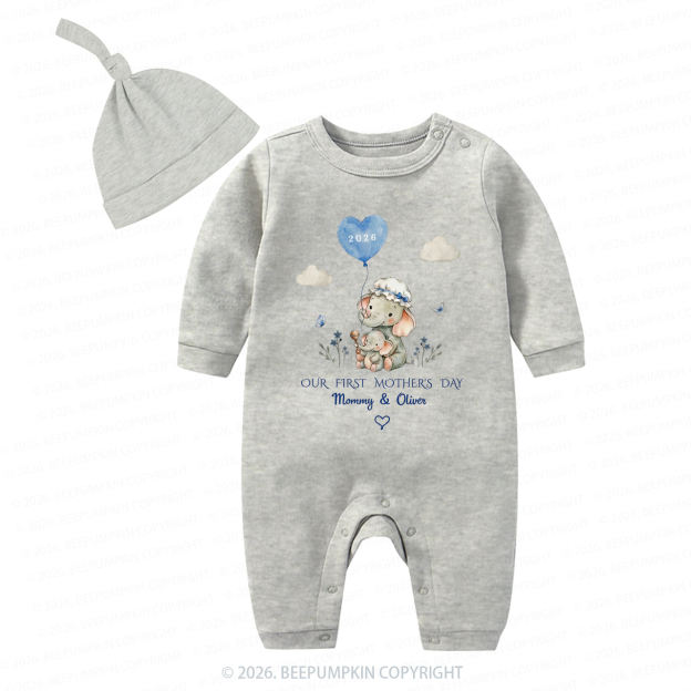 Personalized First Mother's Day Elephant Baby Coming Home Outfit