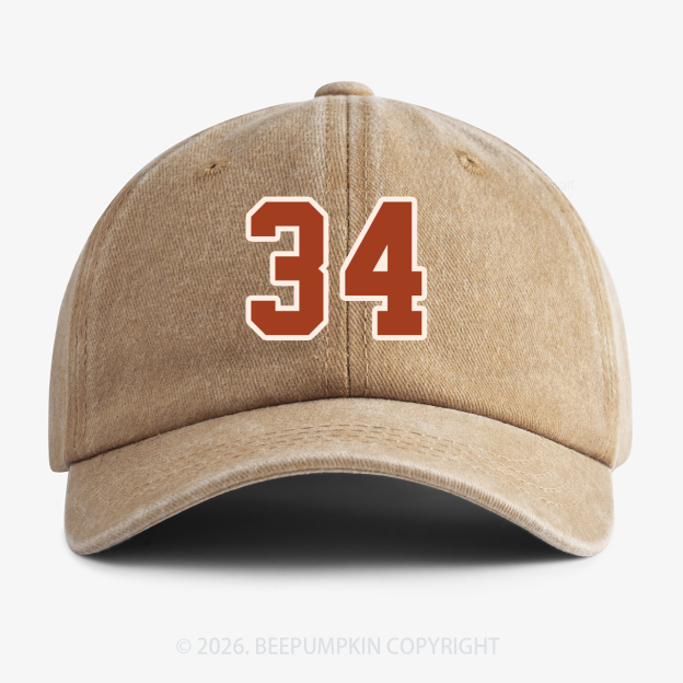 Personalized Number Washed Baseball Cap For Kids