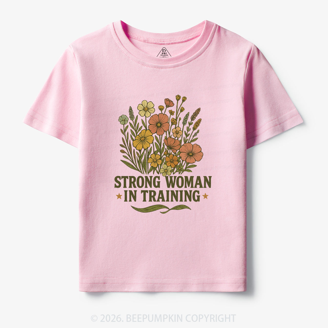 Strong Woman In Training Floral Toddler&Kid's Tees