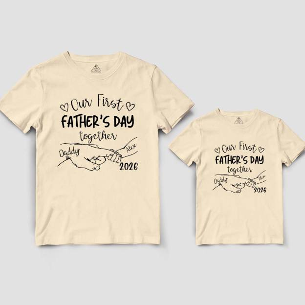 Personalized Our First Fathers Day Dad&Me Matching Shirts