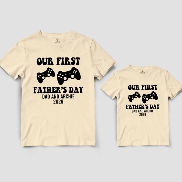 Personalized Our First Father's Day Dad&Me Matching T-Shirts