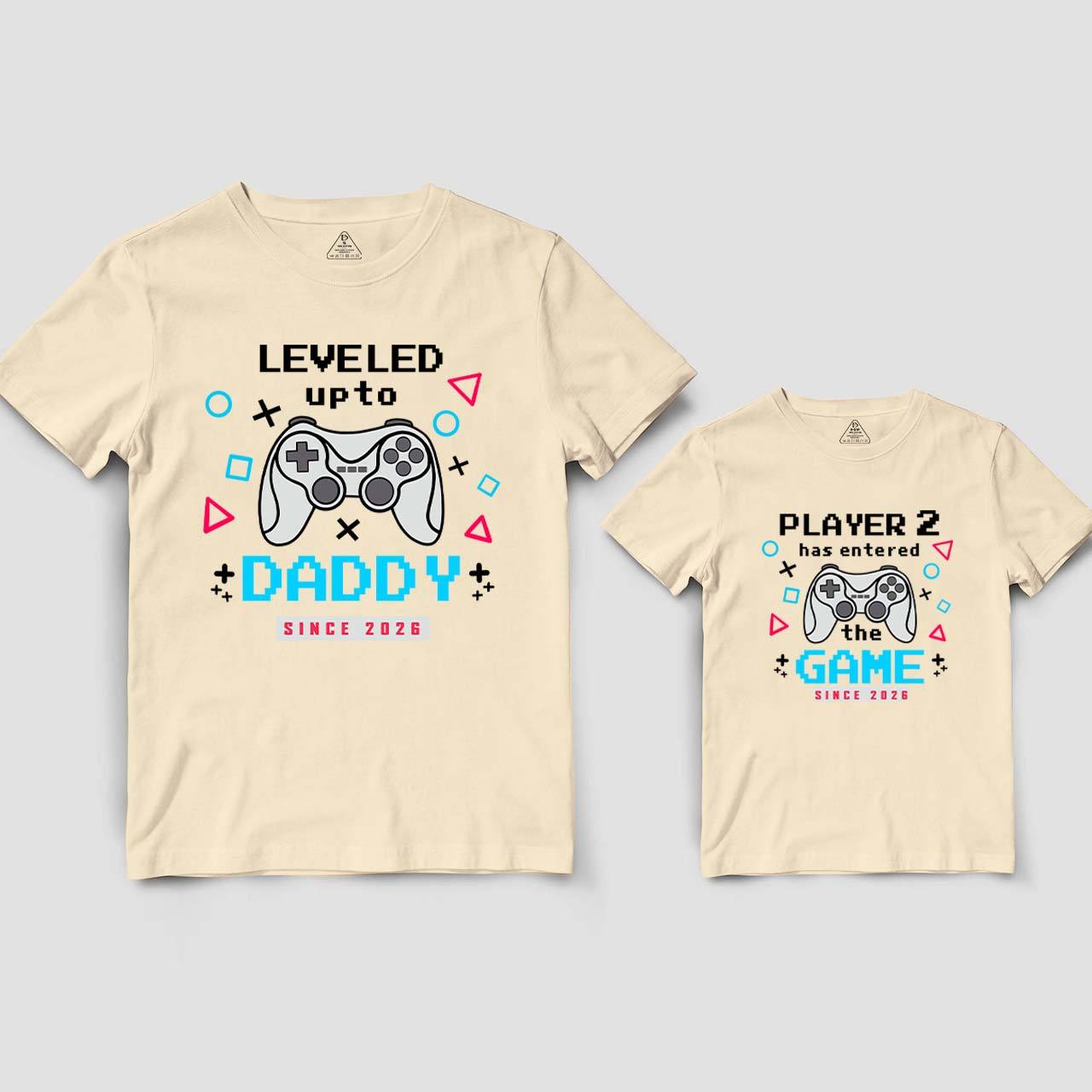 Personalized Leveled Up To Daddy Dad&Me Matching Shirts