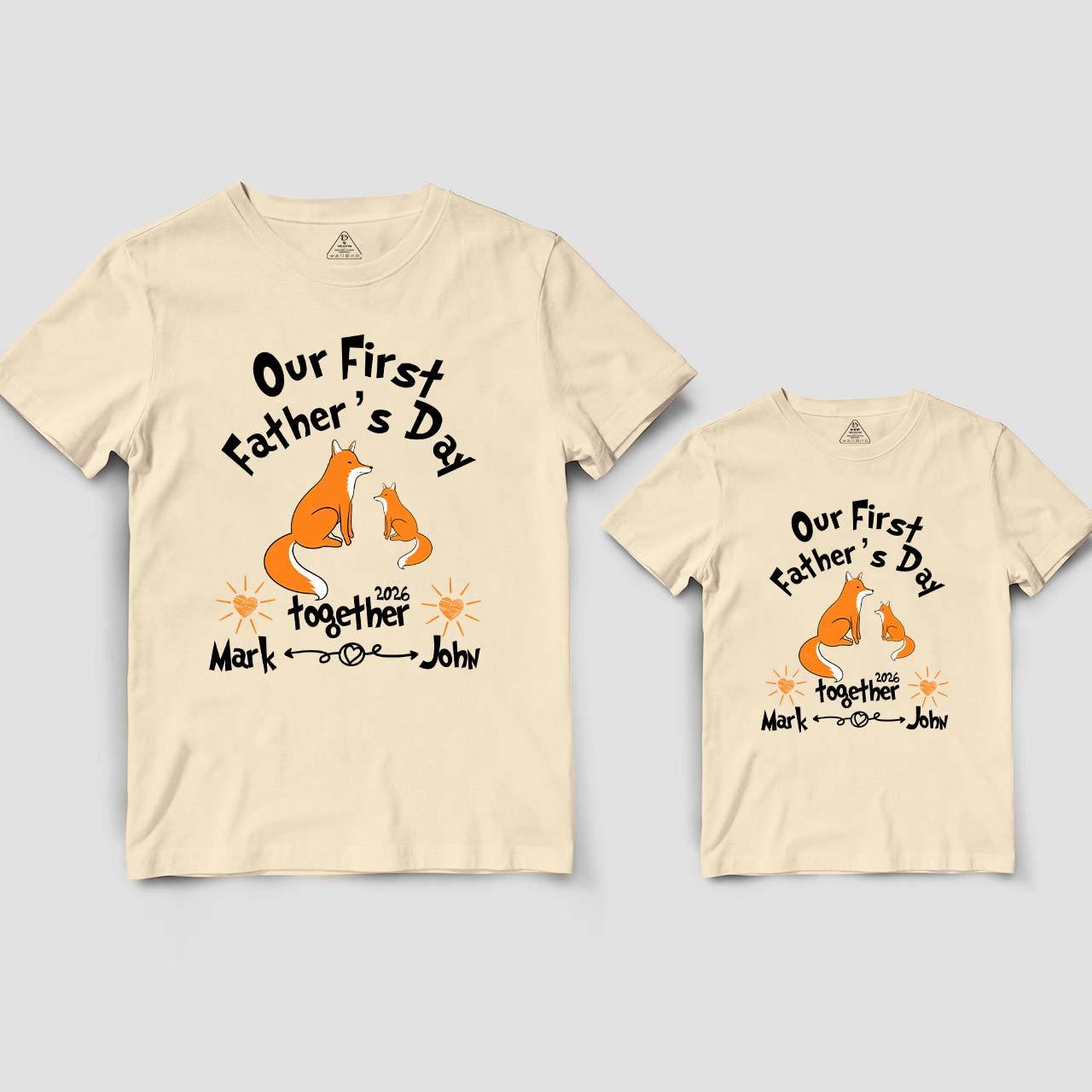 Personalized First Father's Day Fox Dad&Me Matching Shirts
