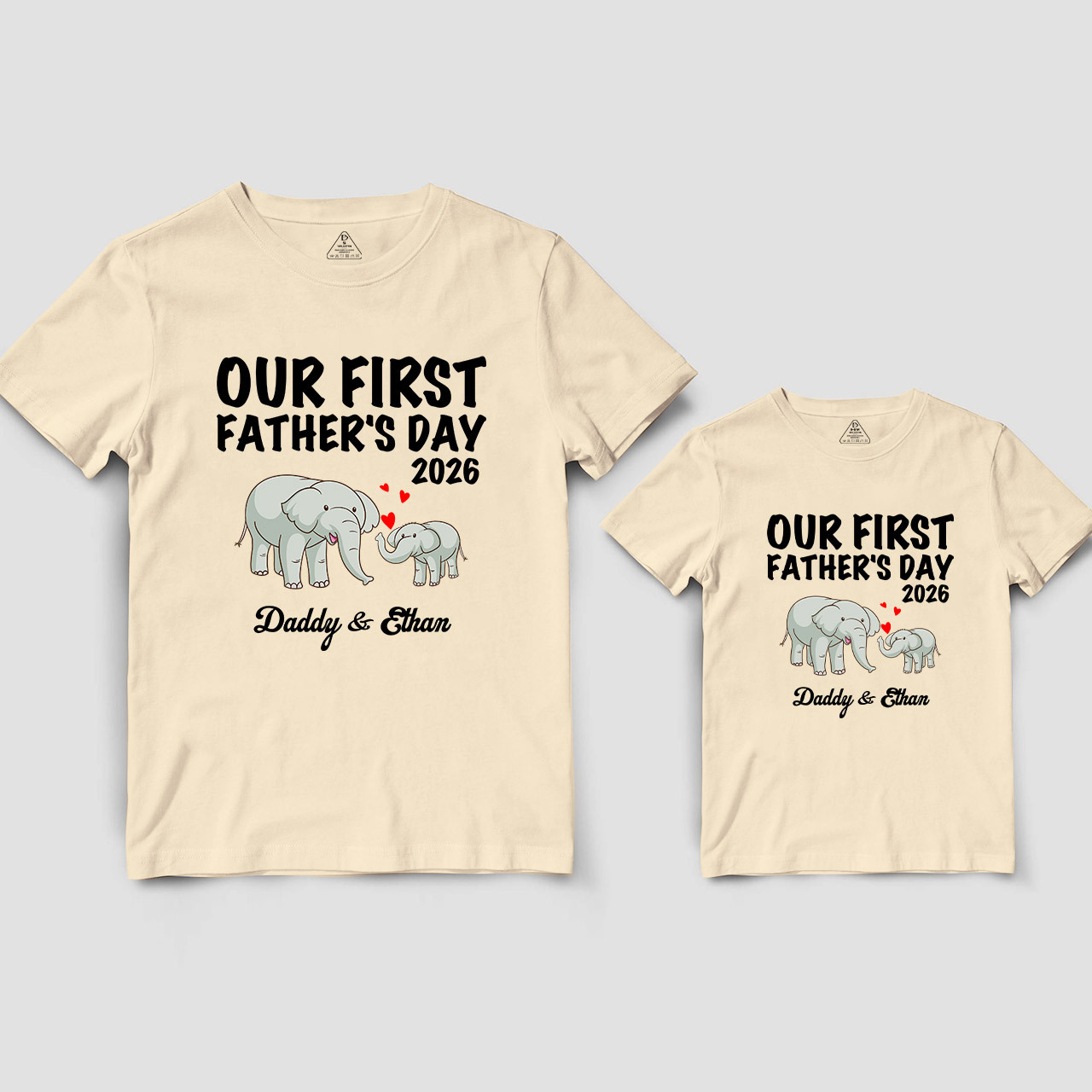 Personalized Elephant Love Launch Dad&Me Matching Shirts