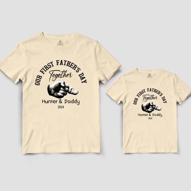 Our First Fathers Day Fist Bump Daddy And Me Matching Shirt