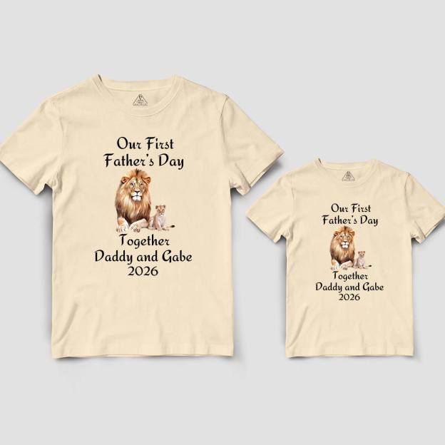 Custom Our First Father's Day Together Daddy And Me Matching Shirt