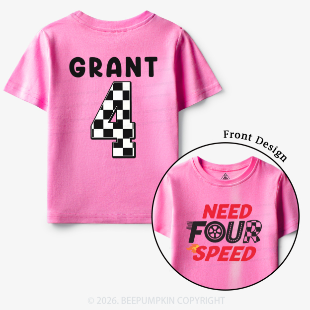 Personalized Racecar Birthday Toddler&Kid's Tees