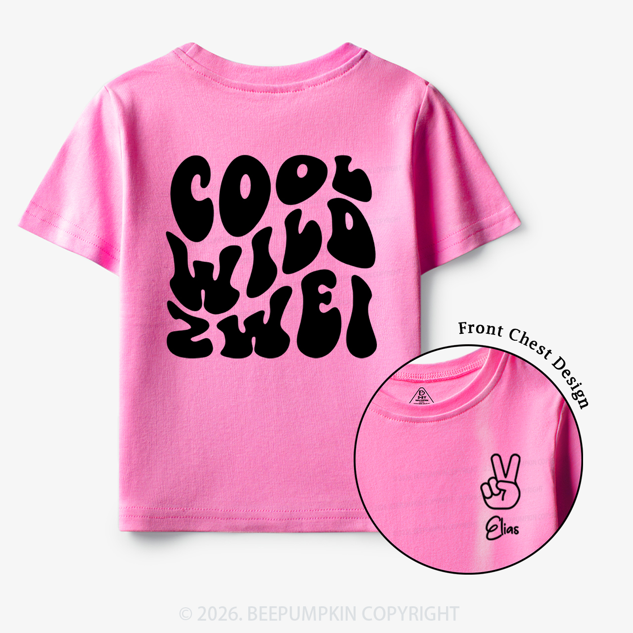 Personalized Birthday Cool Wild Zwei Toddler&Kid's Tees