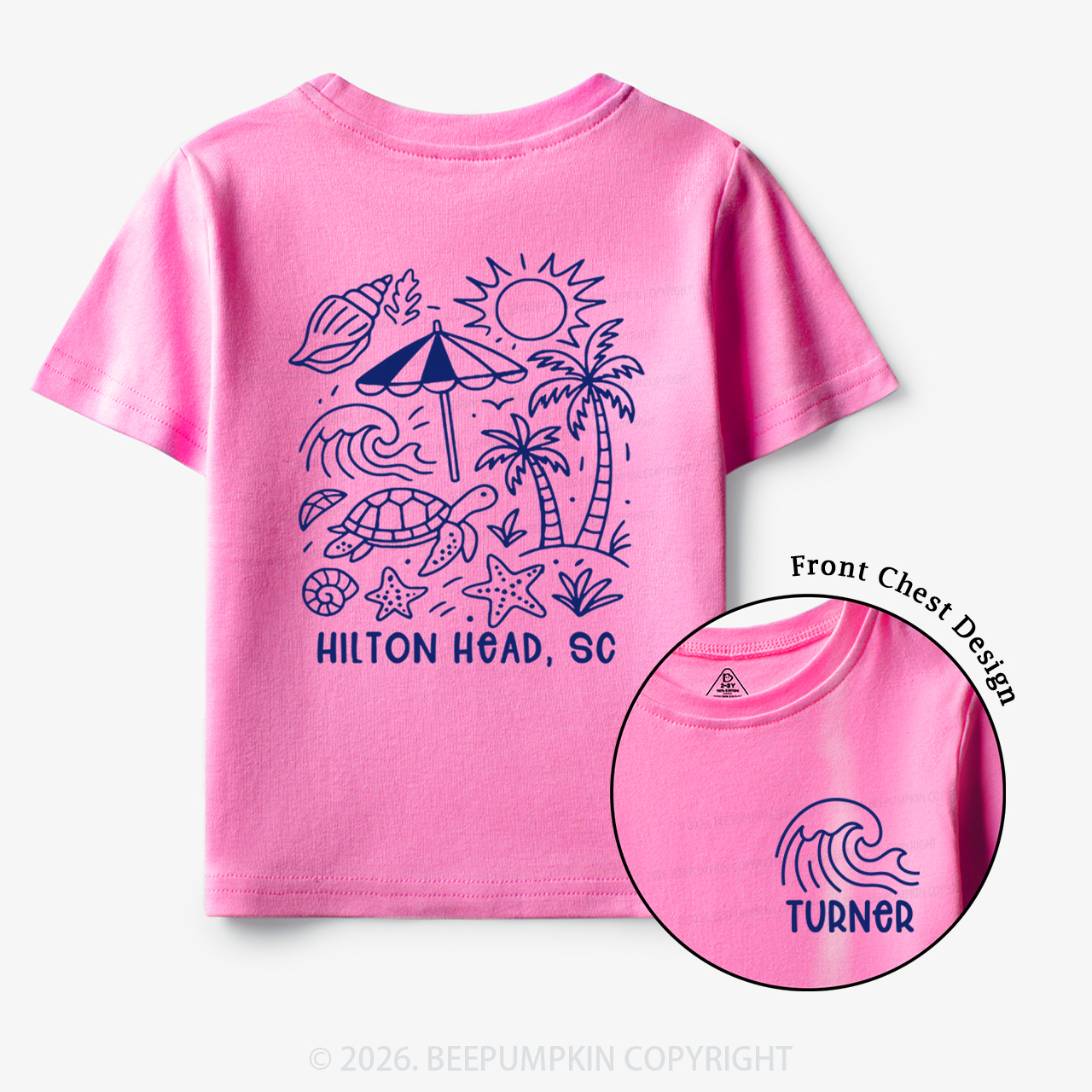 Personalized Name Summer Beach Toddler&Kid's Tees