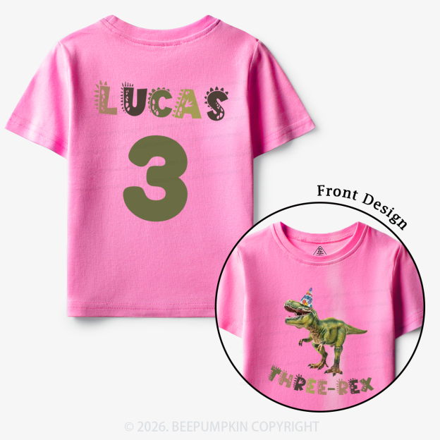 Personalized Dinosaur Birthday Party Toddler&Kid's Tees