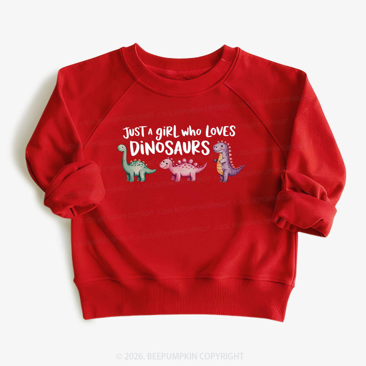 Just A Girl Who Loves Dinosaurs Kid's Sweatshirt