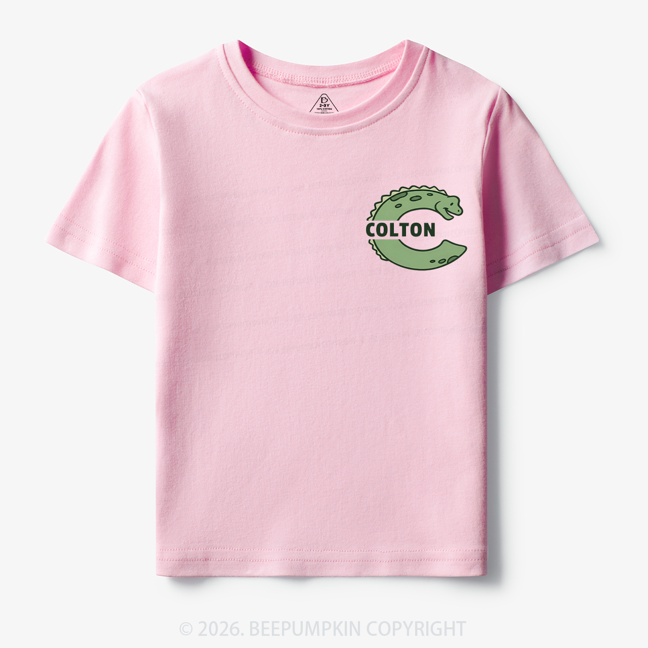 Personalized Cute Dinosaur Initial With Name Toddler&Kid's Tees