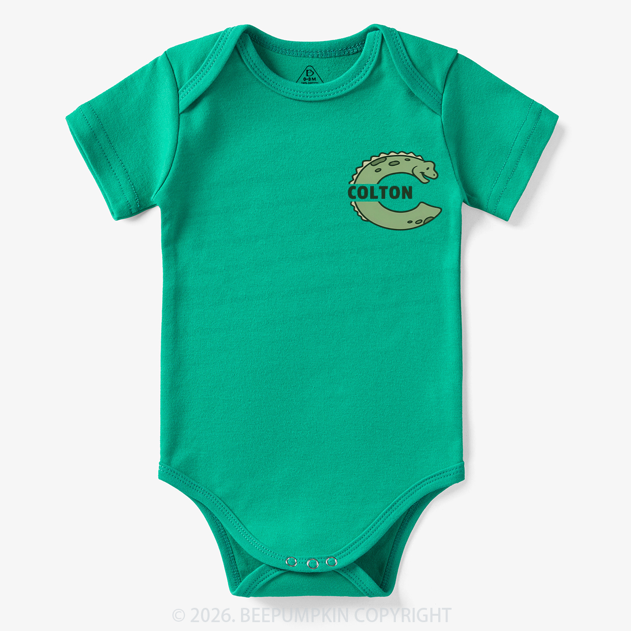Personalized Cute Dinosaur Initial With Name Bodysuit
