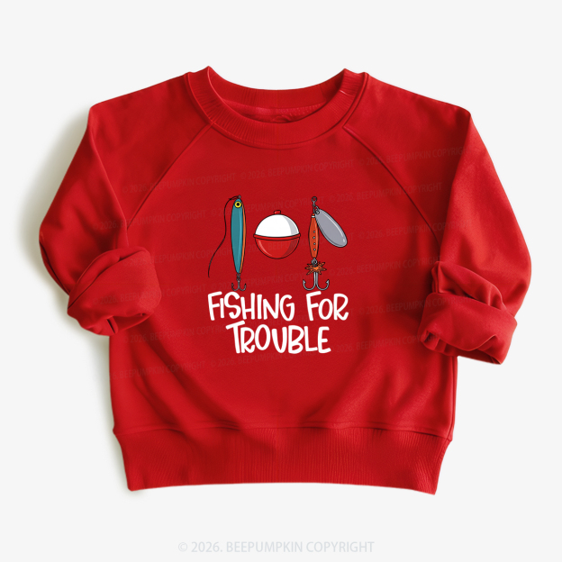 Fishing For Trouble Kid's Sweatshirt