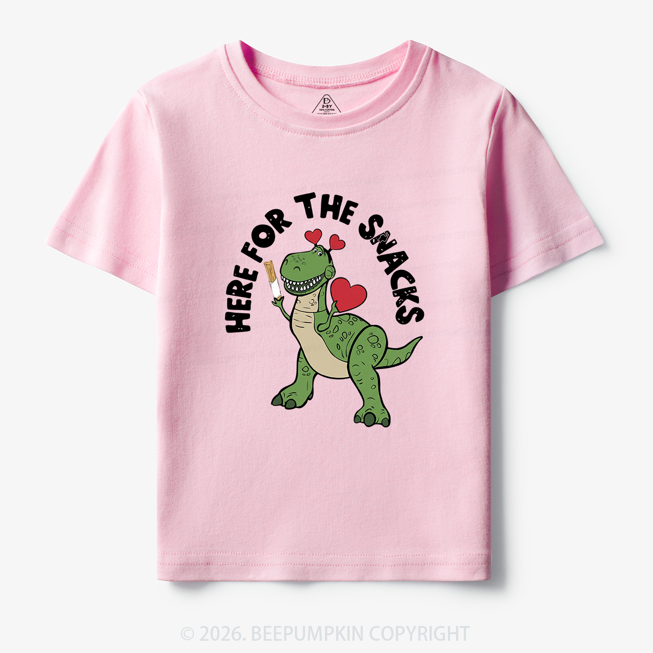 Here For The Snacks Funny Dinosaur Toddler&Kid's Tees