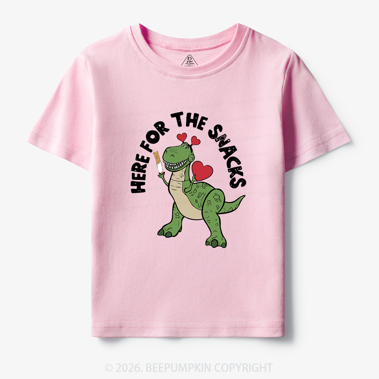 Here For The Snacks Funny Dinosaur Toddler&Kid's Tees