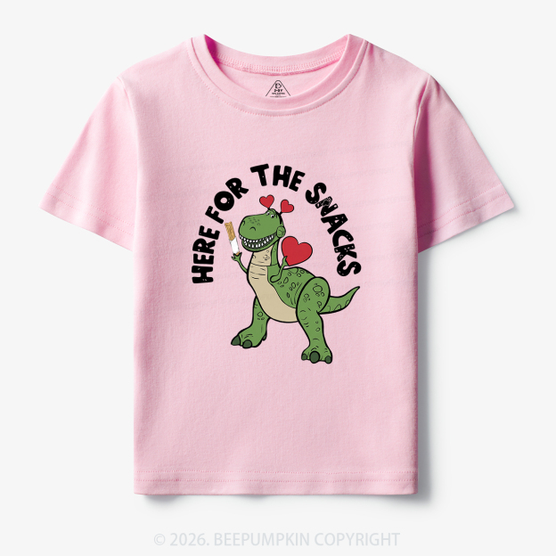Here For The Snacks Funny Dinosaur Toddler&Kid's Tees