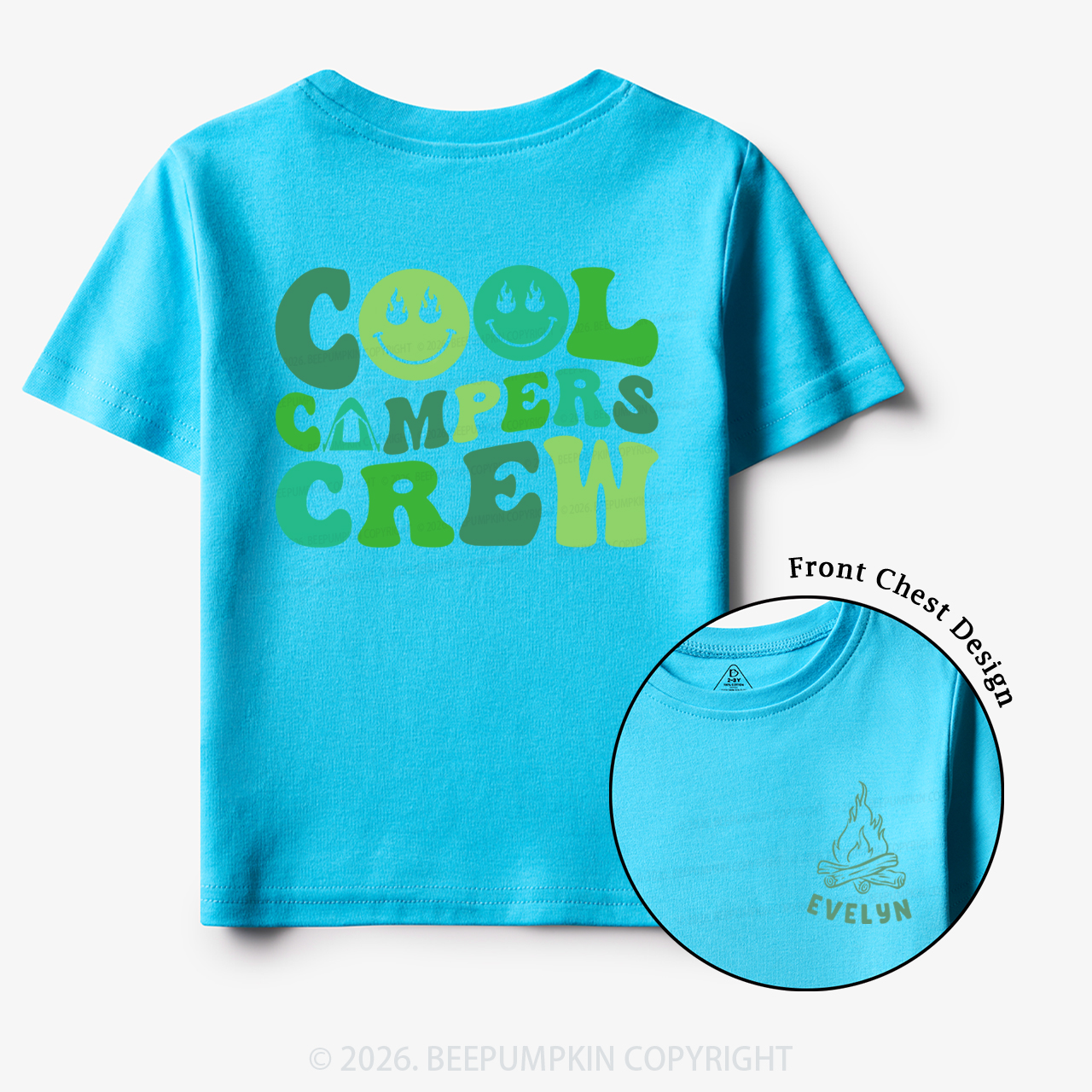 Personalized Name Cool Campers Crew Toddler&Kid's Tees