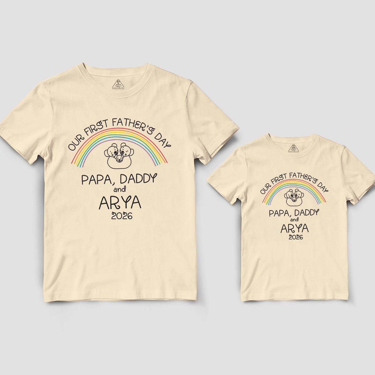 Out First Custom Name Lesbian Dad & Me Matching T-Shirts