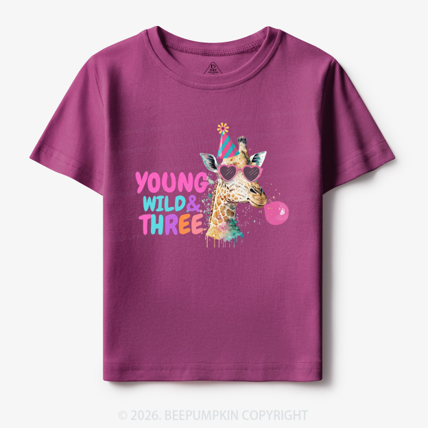 Young Wild Birthday Safari Zoo Toddler&Kid's Tees
