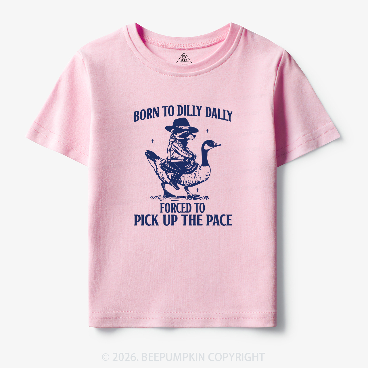 Born To Dilly Dally Retro Racoon Goose Toddler&Kid's Tees