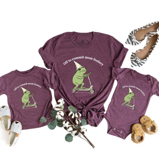Funny Mama and Mini Frog Mom&Me Matching T-Shirts