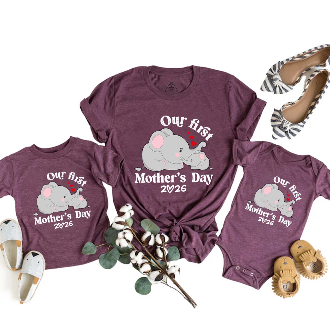 Our First Mothers Day Elephant Mom&Me Matching T-Shirts