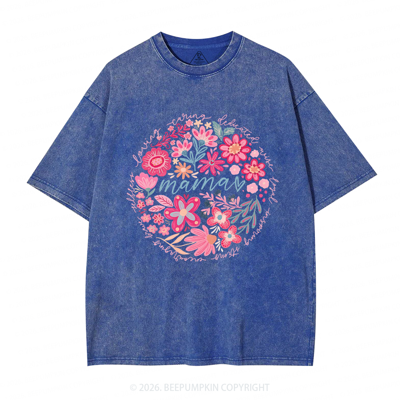 Boho Floral Spring Adult Washed T-Shirts