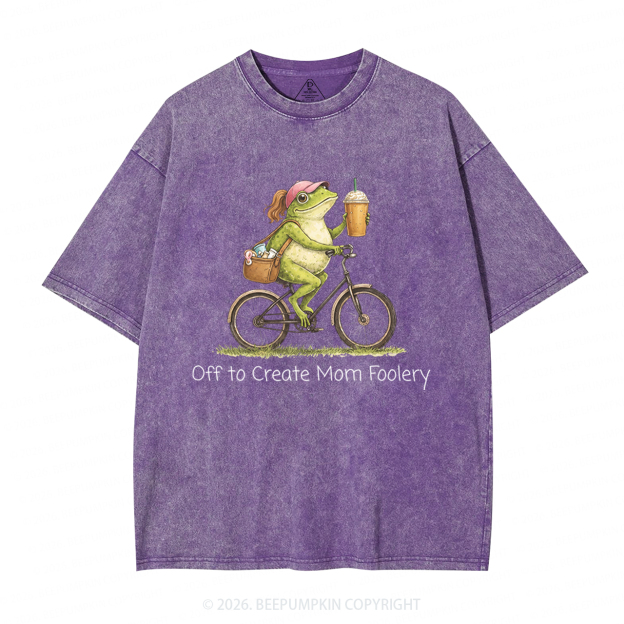 Off to Commit Mom Foolery Adult Washed T-Shirts